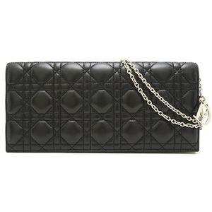 Christian Dior Chain Shoulder Bag Crossbody Cannage Black